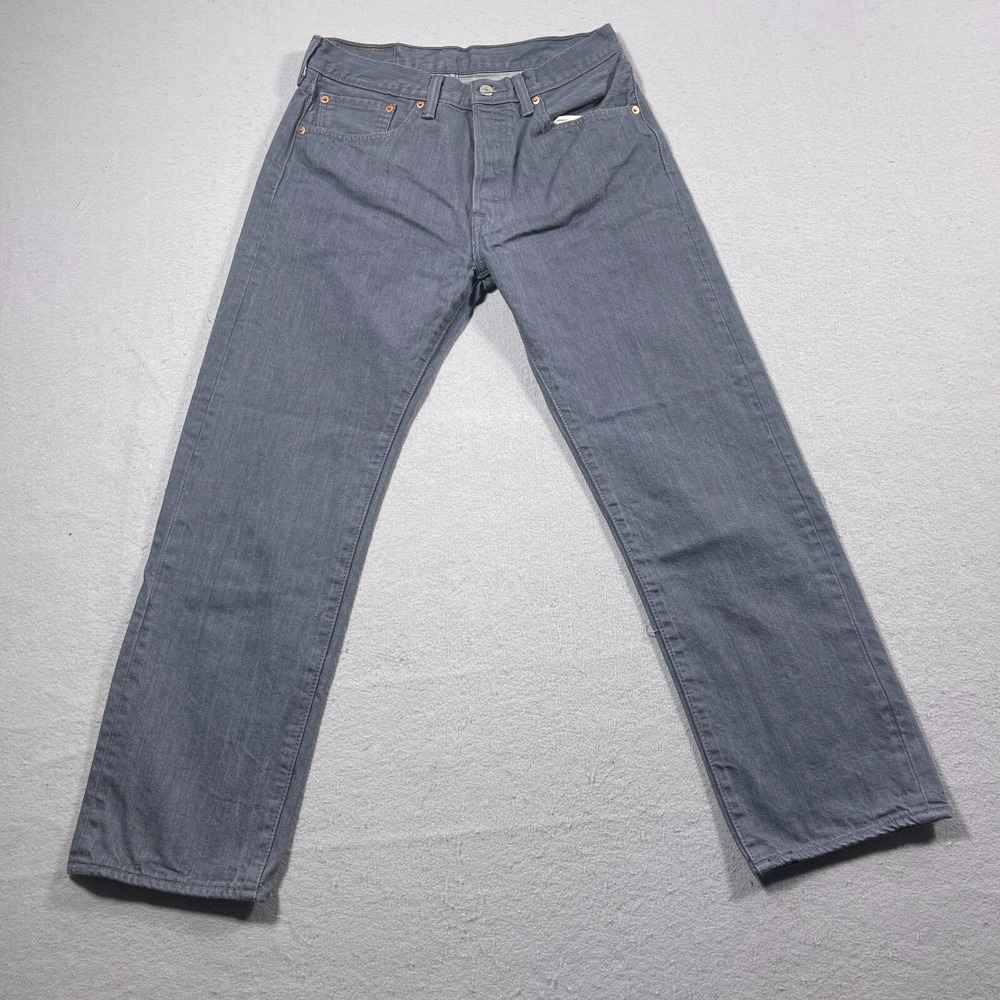 Levi 501 Jeans Men 32x30 Straight Leg Gray Denim Workwear Casual Everyday